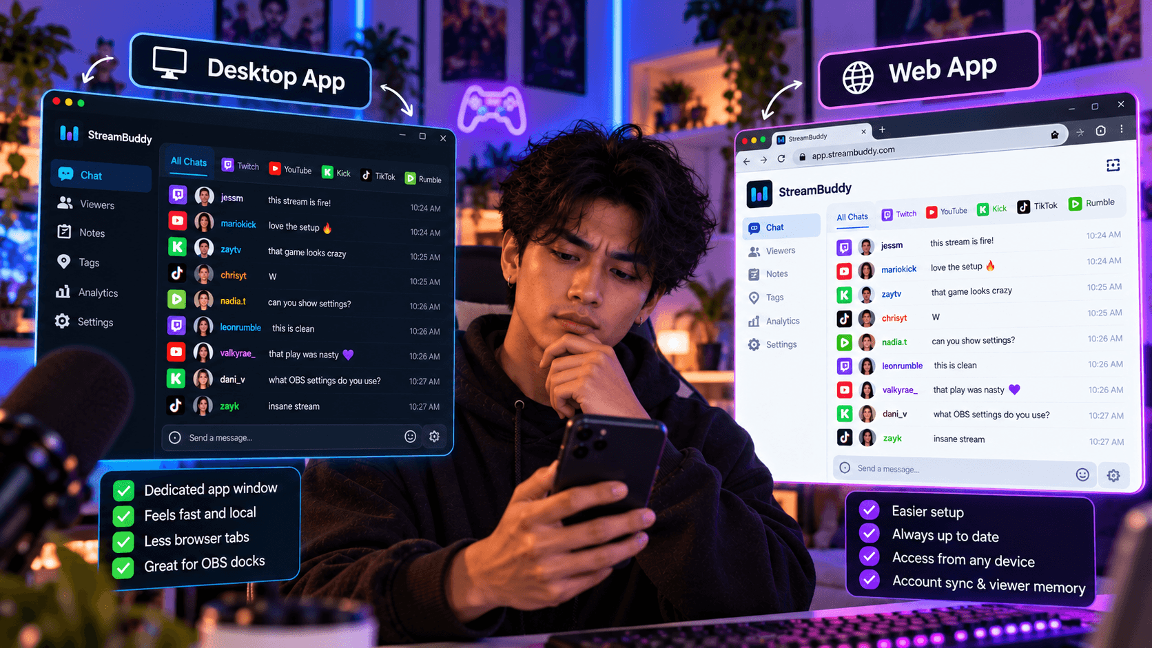 Desktop multichat apps vs web multichat