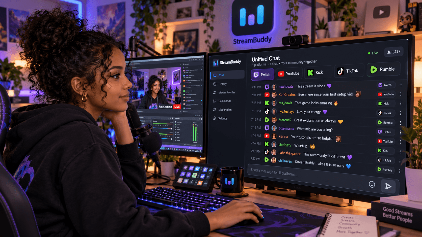 How to combine Twitch, YouTube, Kick, TikTok, and Rumble chat